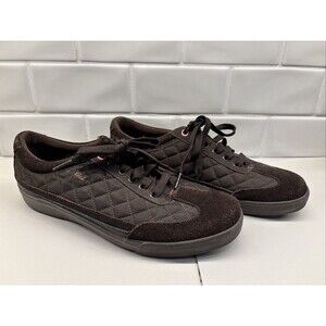 Keds Brown Quilted Nylon & Suede Lace Up Sneakers Shoes Women’s Size 9.5